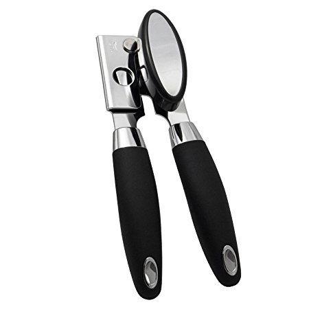 Solula Professional Stainless Steel Manual Can Opener,Long Handles for Saving Effort, Black