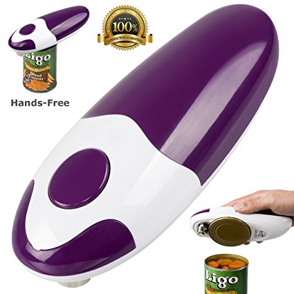 Smooth Soft Edge Electric Can Opener -- One-Button Manual Start / Stop By Can Master (Purple)