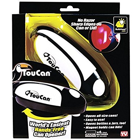 2 Pack Toucan Can Opener Hands Free Automatic Electric Smooth Edge Can Opener